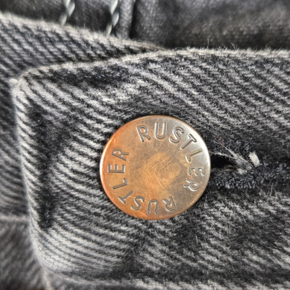 90s Vintage Rustler Washed Black Mid Rise Classic Straight Jeans Size 32 x 30 - Picture 4 of 9